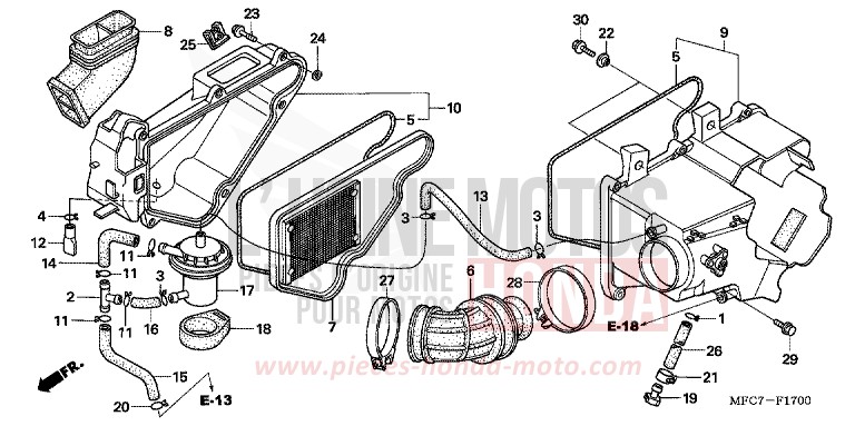 FILTRE A AIR de FMX650 FIGHTING RED (R134) 2005