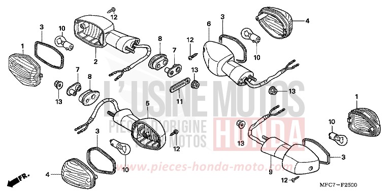 CLIGNOTANT de FMX650 FIGHTING RED (R134) de 2005