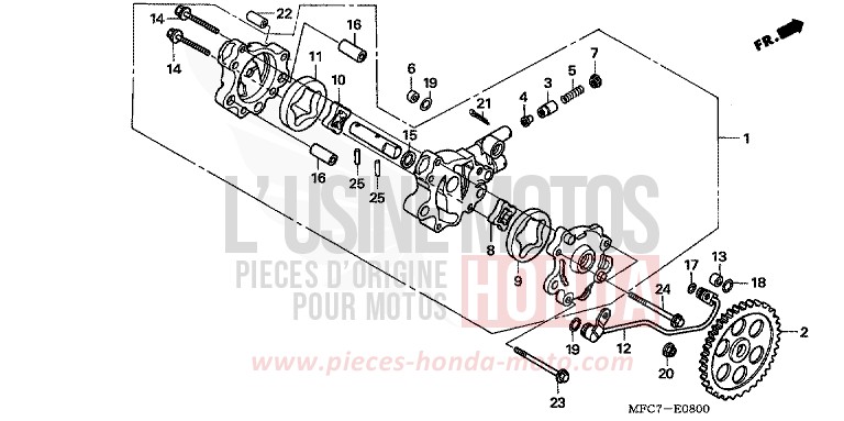 POMPE A HUILE de FMX650 NOBLEMAN YELLOW (Y175) de 2005