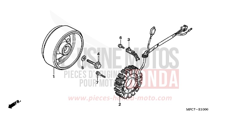 GENERATRICE de FMX650 NOIR (NH1) de 2006