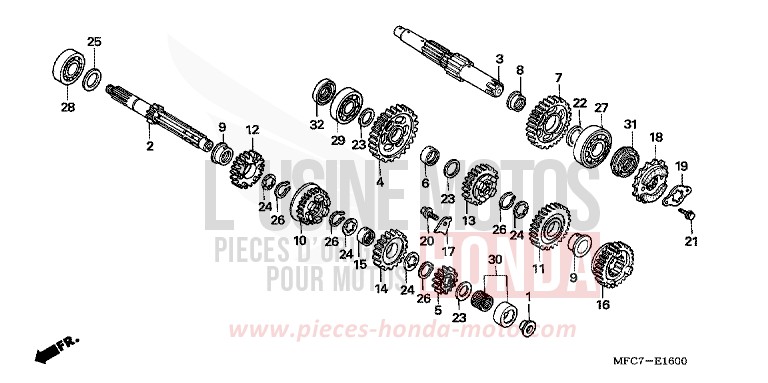 BOITE DE VITESSES de FMX650 NOIR (NH1) de 2006