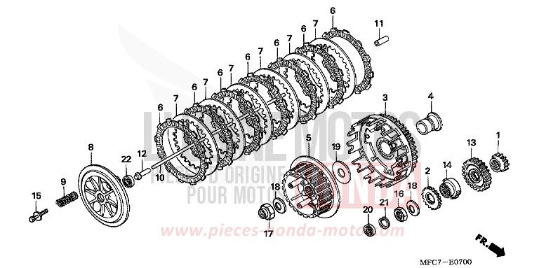EMBRAYAGE de FMX650 FIGHTING RED (R134) 2006