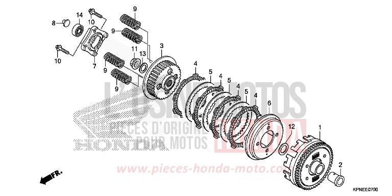 EMBRAYAGE de CBF125 ONYX BLUE METALLIC (PB327) de 2015