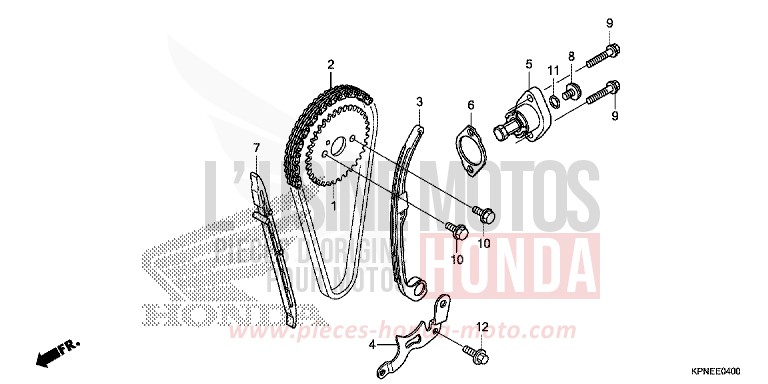 CHAINE A CAMES/TENDEUR de CBF125 PEARL SUNBEAM WHITE (NHA66) de 2015