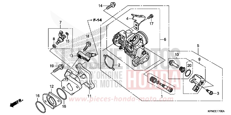 CORPS DE PAPILLON de CBF125 PEARL SUNBEAM WHITE (NHA66) de 2015