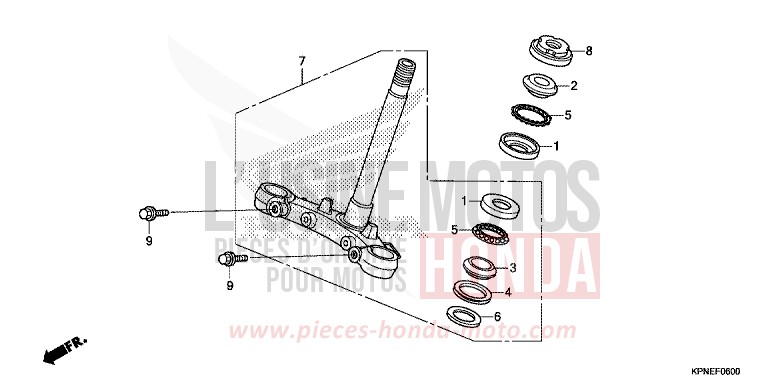 TIGE DE DIRECTION de CBF125 PEARL SUNBEAM WHITE (NHA66) de 2015