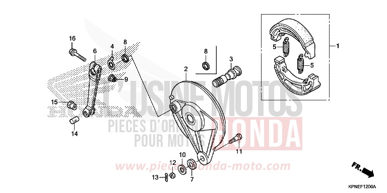PANNEAU DE FREIN ARRIERE de CBF125 PEARL SUNBEAM WHITE (NHA66) de 2015
