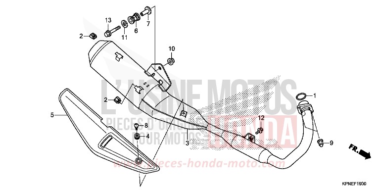SILENCIEUX D'ECHAPPEMENT de CBF125 PEARL SUNBEAM WHITE (NHA66) de 2015