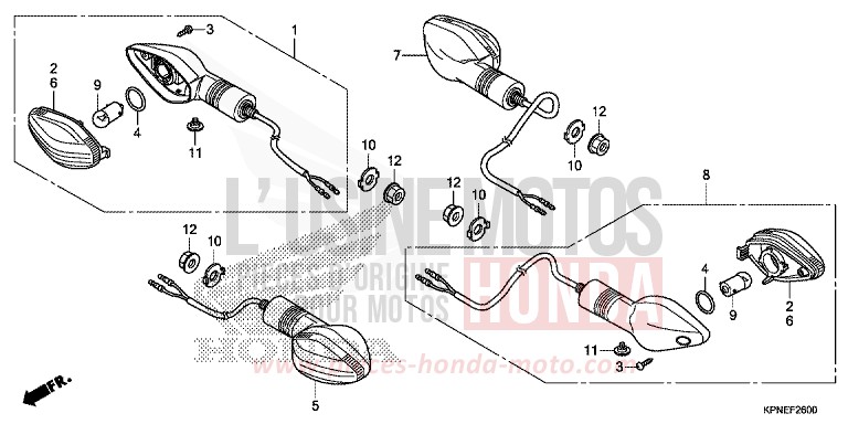 CLIGNOTANT de CBF125 PEARL SUNBEAM WHITE (NHA66) de 2015