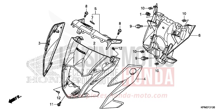 CAPOT de CBF125 PEARL SUNBEAM WHITE (NHA66) de 2015