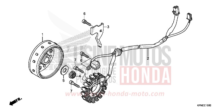 GENERATRICE de CBF125 PEARL TWINKLE YELLOW (Y202) de 2015