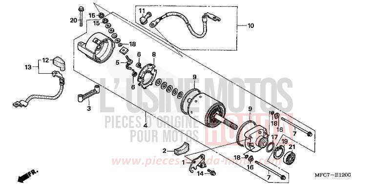 MOTEUR DE DEMARRAGE de FMX650 ROSS WHITE (NH196) 2006