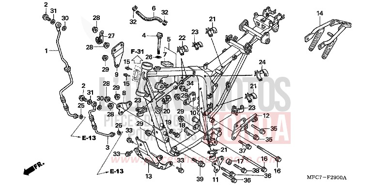 CARROSSERIE DE CHASSIS de FMX650 ROSS WHITE (NH196) 2006