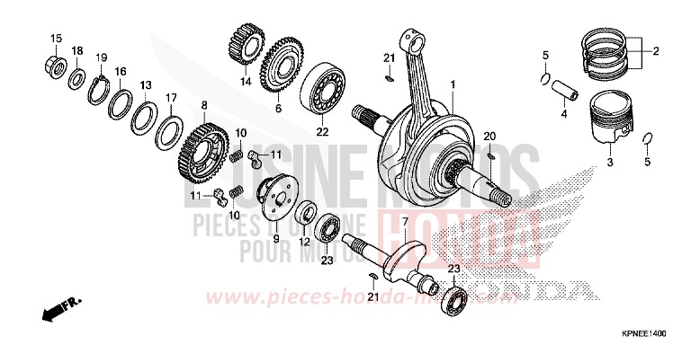 VILEBREQUIN/PISTON de CBF125 CANDY BLAZING RED (R195) de 2017