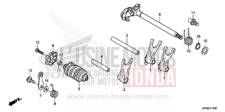 BARILLET DE SELECTION de CBF125 ONYX BLUE METALLIC (PB327) de 2017