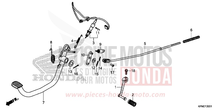 PEDALE (GLR1251WHH) de CBF125 ONYX BLUE METALLIC (PB327) de 2017