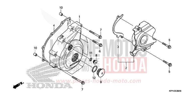 PANNEAU CARTER-MOTEUR G. de CBF125 PEARL SUNBEAM WHITE (NHA66) de 2017