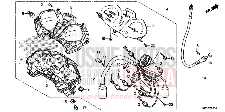 COMPTEUR de CBF125 PEARL SUNBEAM WHITE (NHA66) de 2017