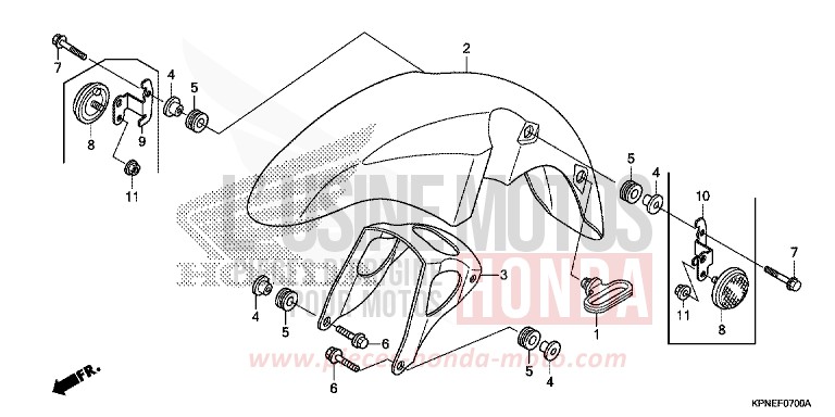 AILE AVANT de CBF125 PEARL SUNBEAM WHITE (NHA66) de 2017
