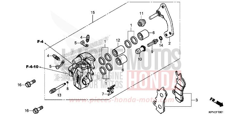 ETRIER DE FREIN AVANT (GLR1251WHH) de CBF125 PEARL SUNBEAM WHITE (NHA66) de 2017