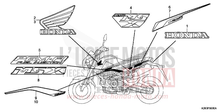MARQUE/RAYURE de MSX125 PEARL QUEEN BEE YELLOW (Y217) 2013