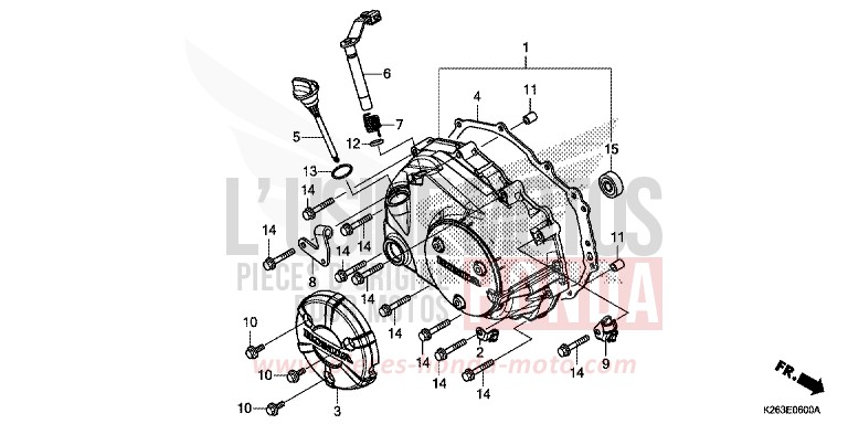 PANNEAU CARTER-MOTEUR D. de MSX125 PEARL VALENTINE RED (R353) de 2013