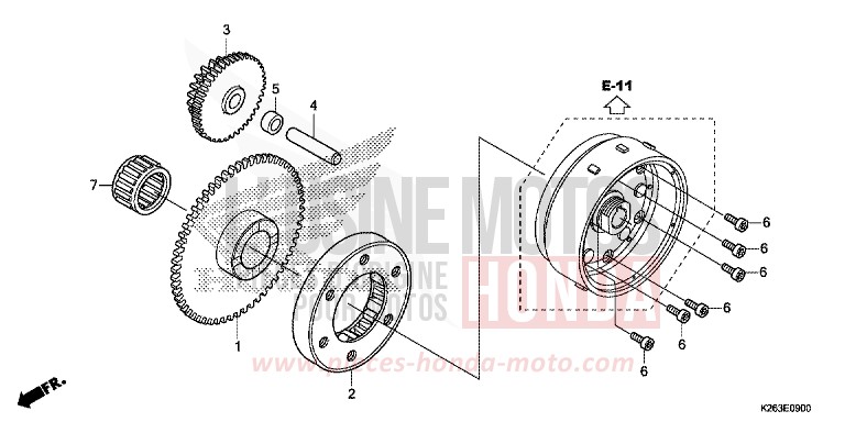 EMBRAYAGE DE DEMARRAGE de MSX125 PEARL VALENTINE RED (R353) de 2013