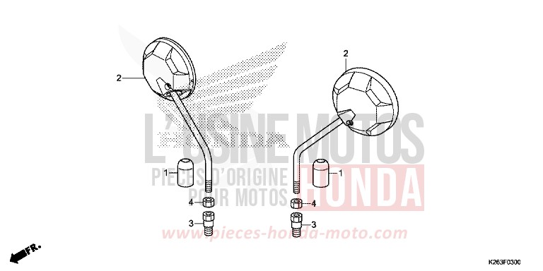 MIROIR de MSX125 PEARL VALENTINE RED (R353) de 2013