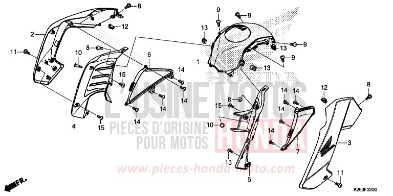 BUSE de MSX125 PEARL VALENTINE RED (R353) 2013