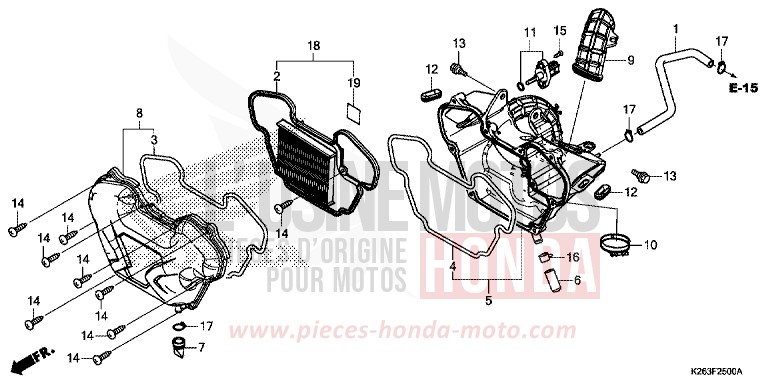 FILTRE A AIR de MSX125 PEARL VALENTINE RED (R353) 2013