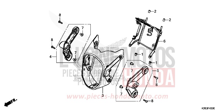 COUVERCLE PHARE de MSX125 PEARL VALENTINE RED (R353) de 2013