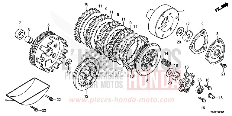 EMBRAYAGE de MSX125 ASTEROID BLACK METALLIC (NHA35) de 2014