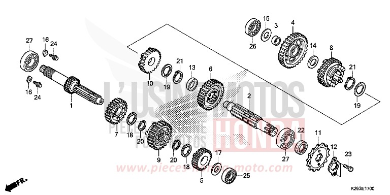 BOITE DE VITESSES de MSX125 ASTEROID BLACK METALLIC (NHA35) 2014