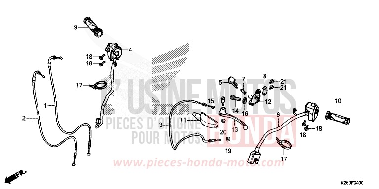 LEVIER DE GUIDON/COMMUTATEUR/CABLE de MSX125 ASTEROID BLACK METALLIC (NHA35) 2014