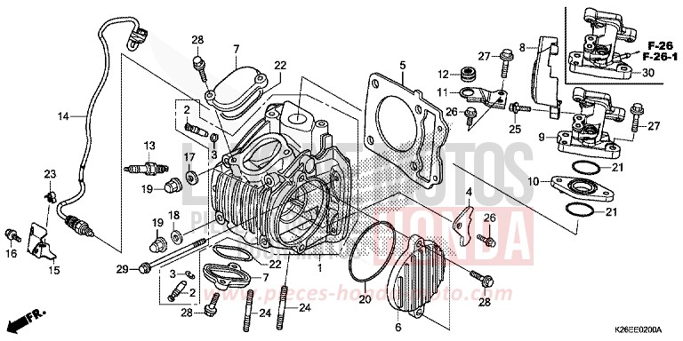 CULASSE de MSX125A MAT AXIS GRAY METALLIC (NH303) de 2017