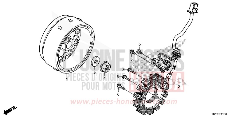 GENERATRICE/VOLANT de MSX125A MAT AXIS GRAY METALLIC (NH303) de 2017