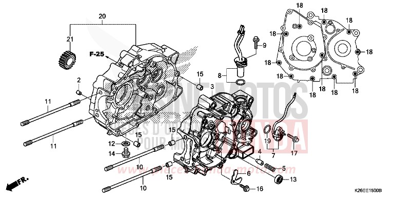 CARTER MOTEUR de MSX125A MAT AXIS GRAY METALLIC (NH303) 2017