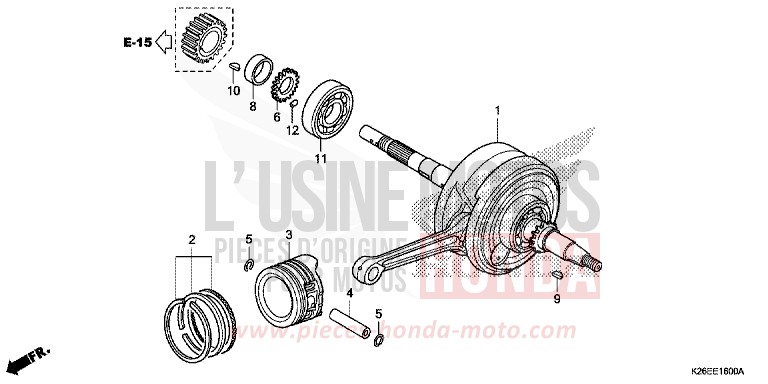 VILEBREQUIN/PISTON de MSX125A MAT AXIS GRAY METALLIC (NH303) de 2017