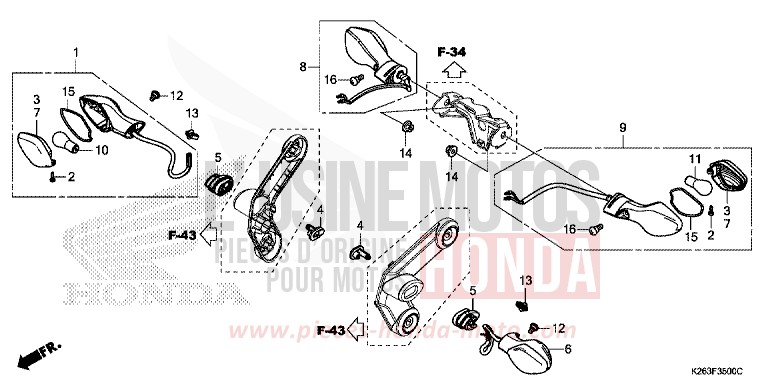 CLIGNOTANT (E,ED,F,KO) de MSX125 ASTEROID BLACK METALLIC (NHA35) de 2014