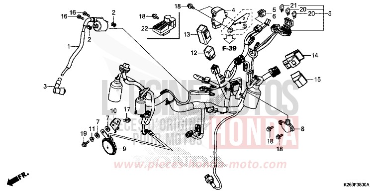 FAISCEAU DES FILS de MSX125 ASTEROID BLACK METALLIC (NHA35) de 2014