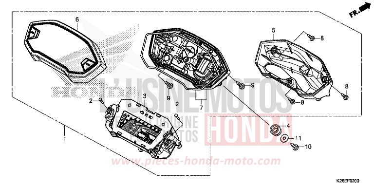 COMPTEUR de MSX125A MAT AXIS GRAY METALLIC (NH303) 2017