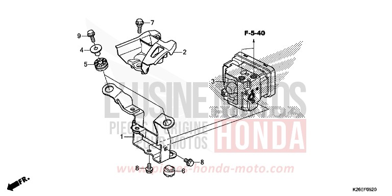 MODULATEUR ABS de MSX125A MAT AXIS GRAY METALLIC (NH303) 2017