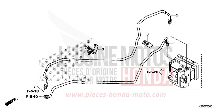 TUYAU DE FREIN de MSX125A MAT AXIS GRAY METALLIC (NH303) de 2017