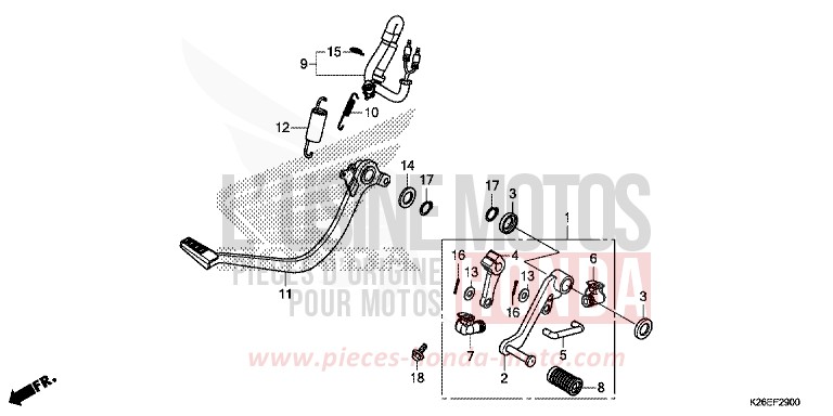 PEDALE de MSX125A MAT AXIS GRAY METALLIC (NH303) de 2017
