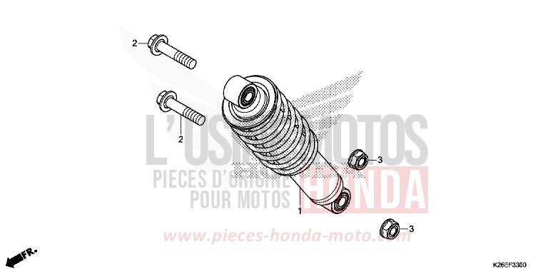 COUSSIN ARRIERE de MSX125A MAT AXIS GRAY METALLIC (NH303) de 2017