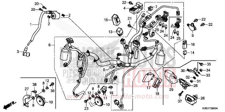 FAISCEAU DES FILS de MSX125A MAT AXIS GRAY METALLIC (NH303) 2017