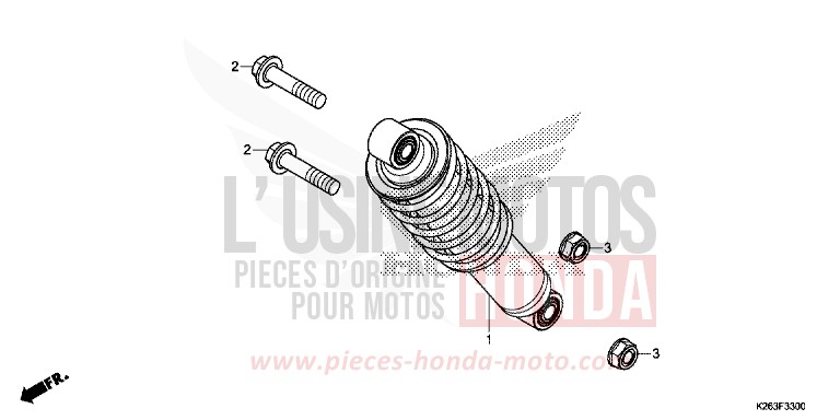 COUSSIN ARRIERE de MSX125 CANDY PISCES BLUE (PB329) de 2014