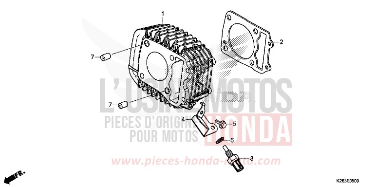 CYLINDRE de MSX125 PEARL HIMALAYAS WHITE (NHA87) de 2014