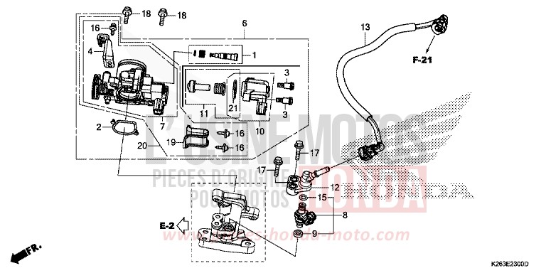 CORPS DE PAPILLON de MSX125 PEARL HIMALAYAS WHITE (NHA87) 2014