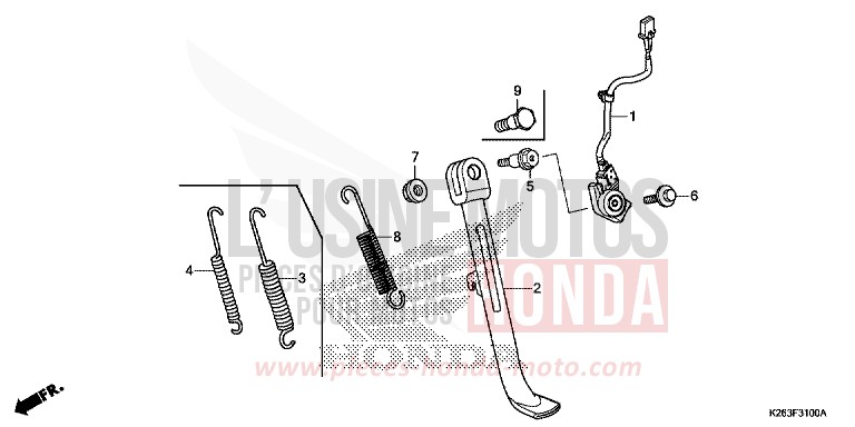 BEQUILLE de MSX125 PEARL HIMALAYAS WHITE (NHA87) de 2014